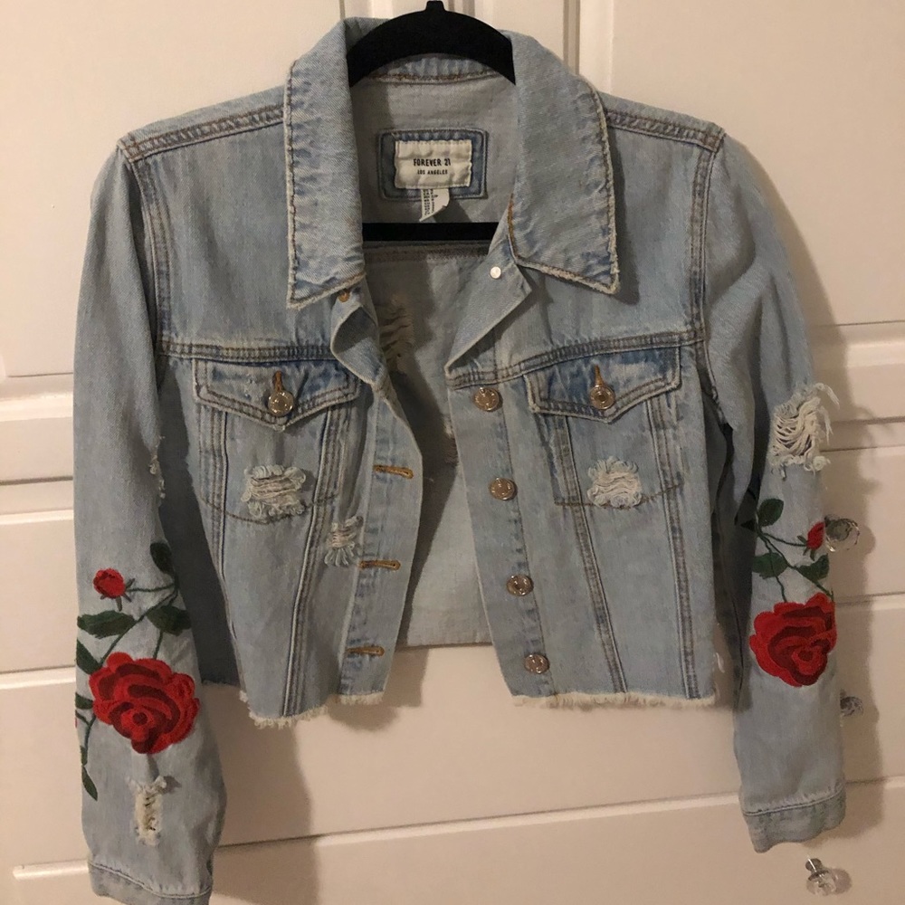 Forever 21 Cropped Jean Jacket